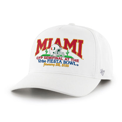 '47 Brand Miami Hurricanes White 2026 College Football Playoff Semifinal Vrbo Fiesta Bowl Hat