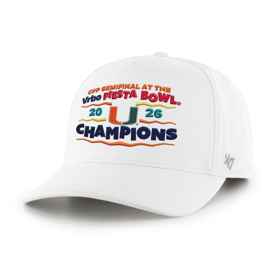 '47 Brand Miami Hurricanes White 2025 Vrbo Fiesta Bowl Champions Hat
