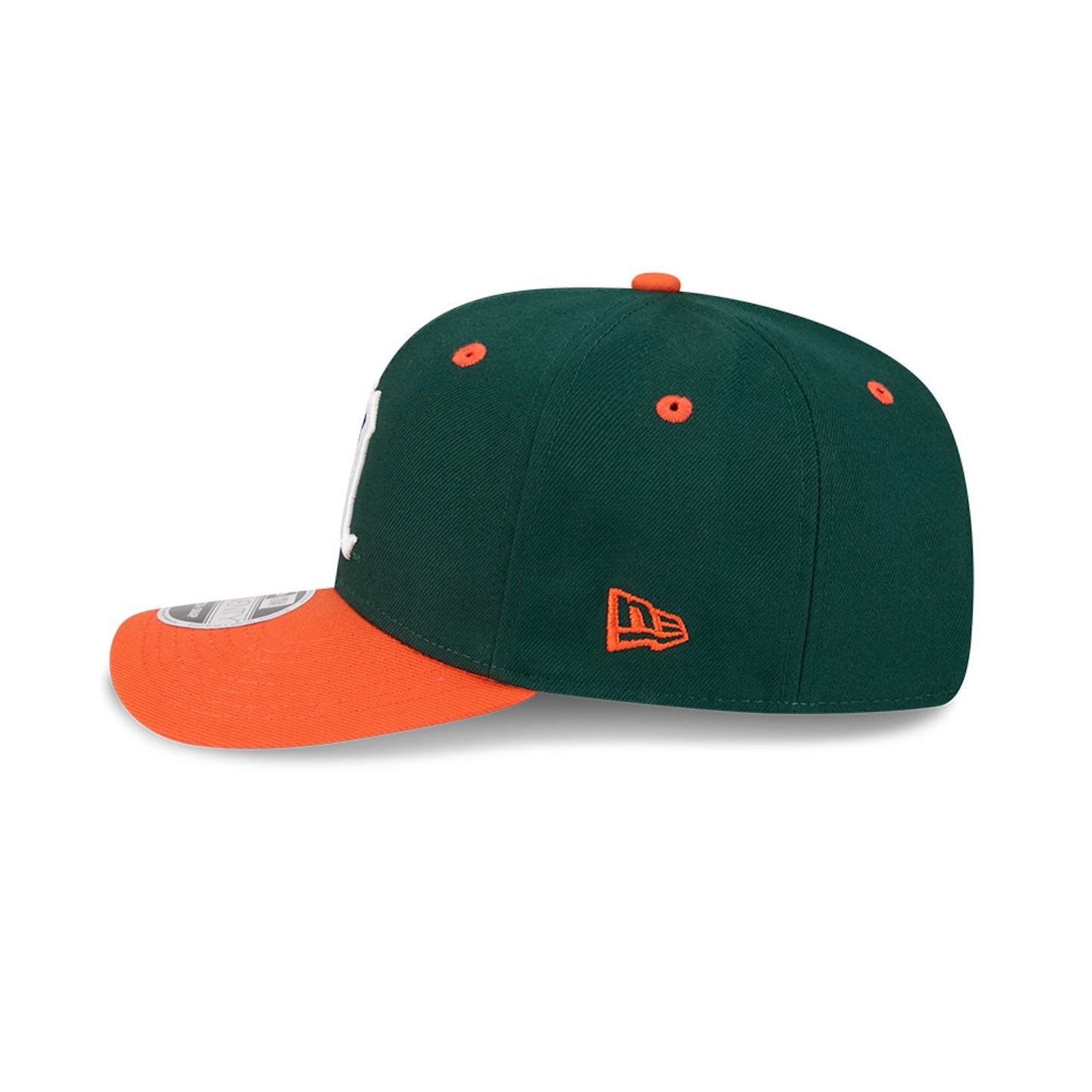 New Era Miami Hurricanes Green and Orange Old English "M" 9SEVENTY Adjustable Hat