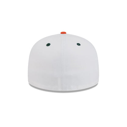New Era Miami Hurricanes White and Green Old English "M" 59FIFTY Fitted Hat