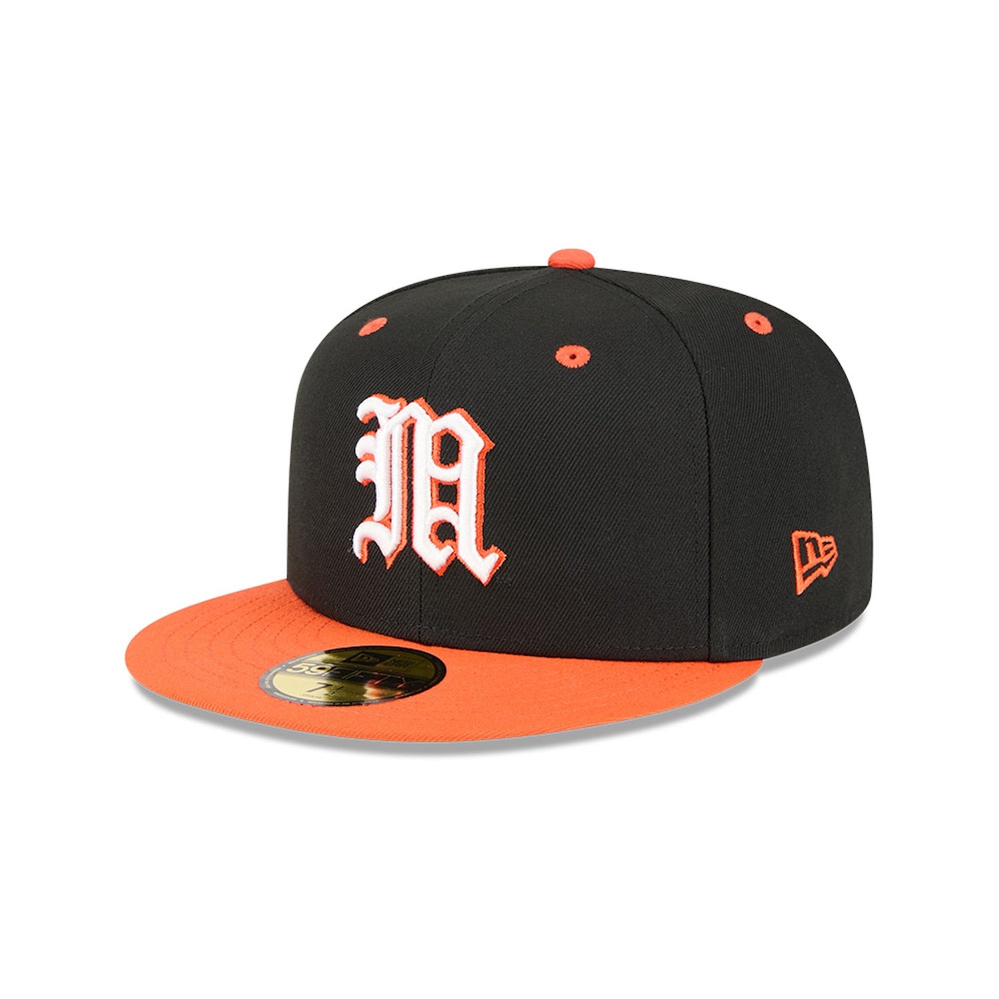 New Era Miami Hurricanes Black and Orange Old English "M" 59FIFTY Fitted Hat