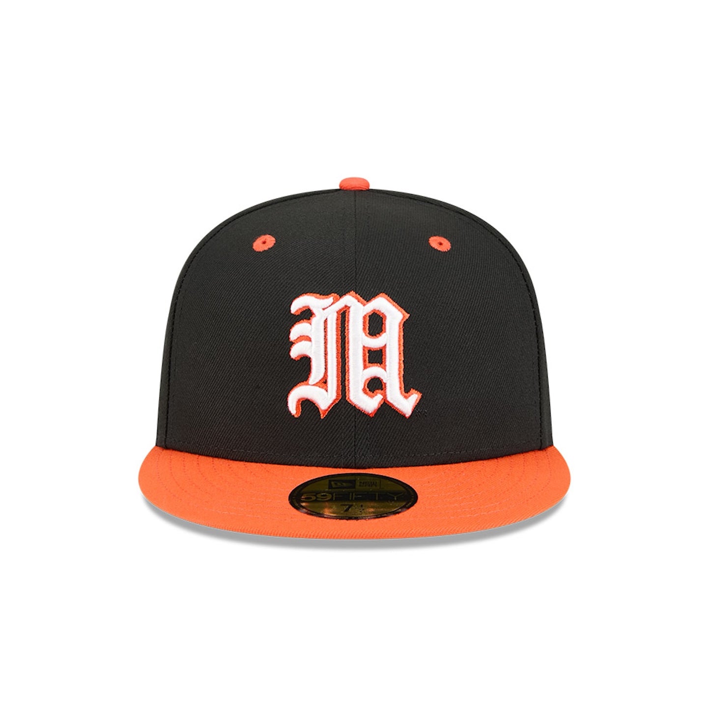 New Era Miami Hurricanes Black and Orange Old English "M" 59FIFTY Fitted Hat