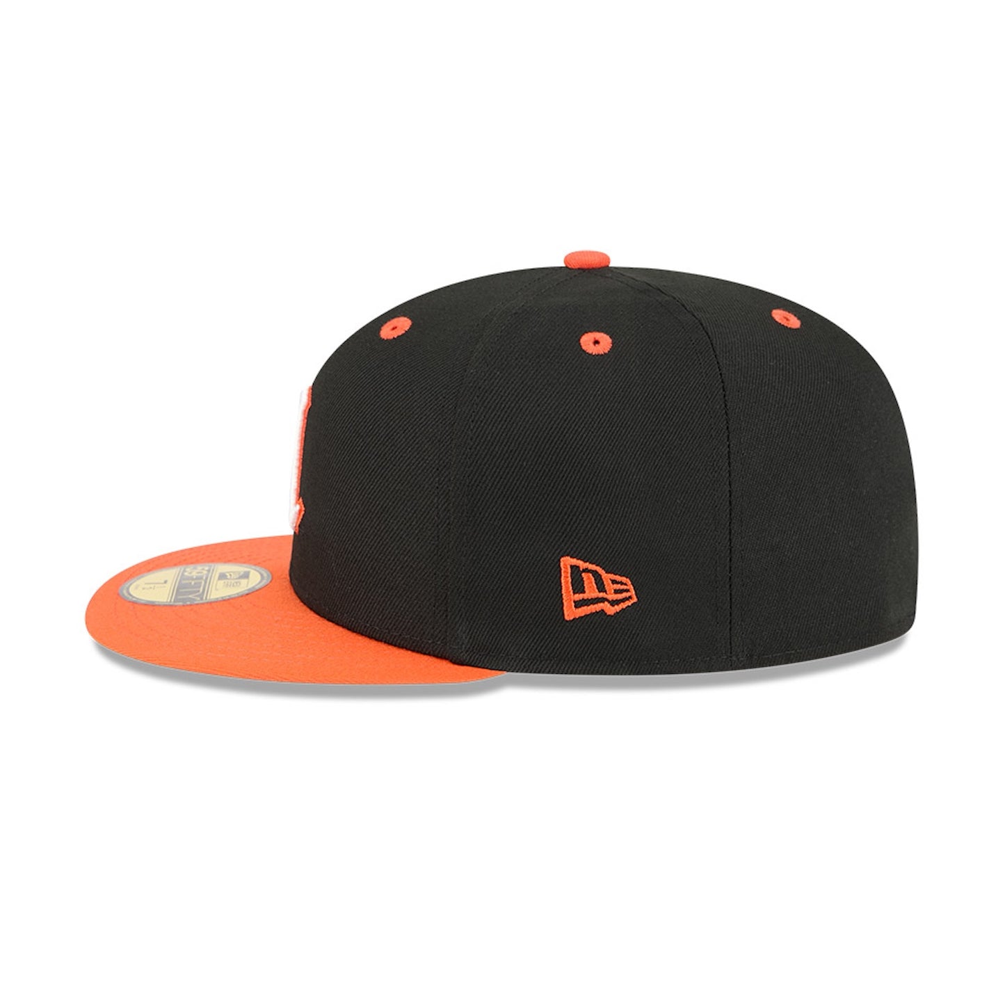 New Era Miami Hurricanes Black and Orange Old English "M" 59FIFTY Fitted Hat