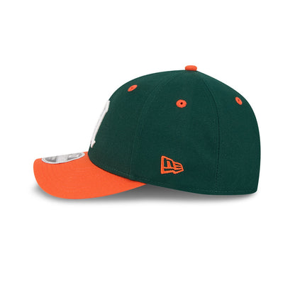 New Era Miami Hurricanes Green and Orange Old English "M" 9FORTY Adjustable Hat