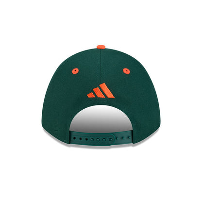 New Era Miami Hurricanes Green and Orange Old English "M" 9FORTY Adjustable Hat