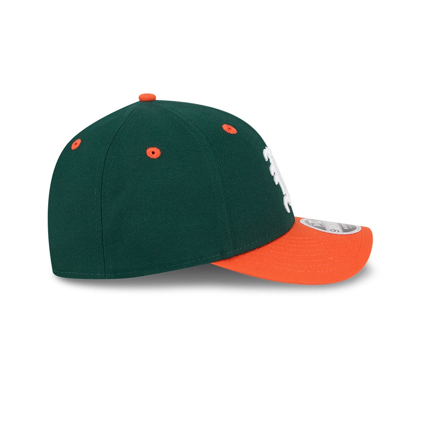New Era Miami Hurricanes Green and Orange Old English "M" 9FORTY Adjustable Hat