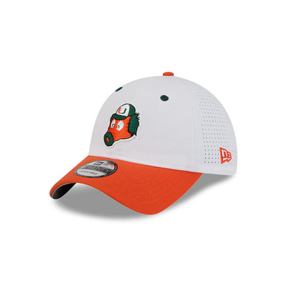 New Era Miami Hurricanes White and Orange Maniac 9TWENTY Adjustable Hat