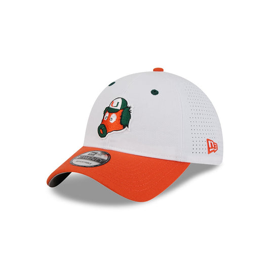 New Era Miami Hurricanes White and Orange Maniac 9TWENTY Adjustable Hat
