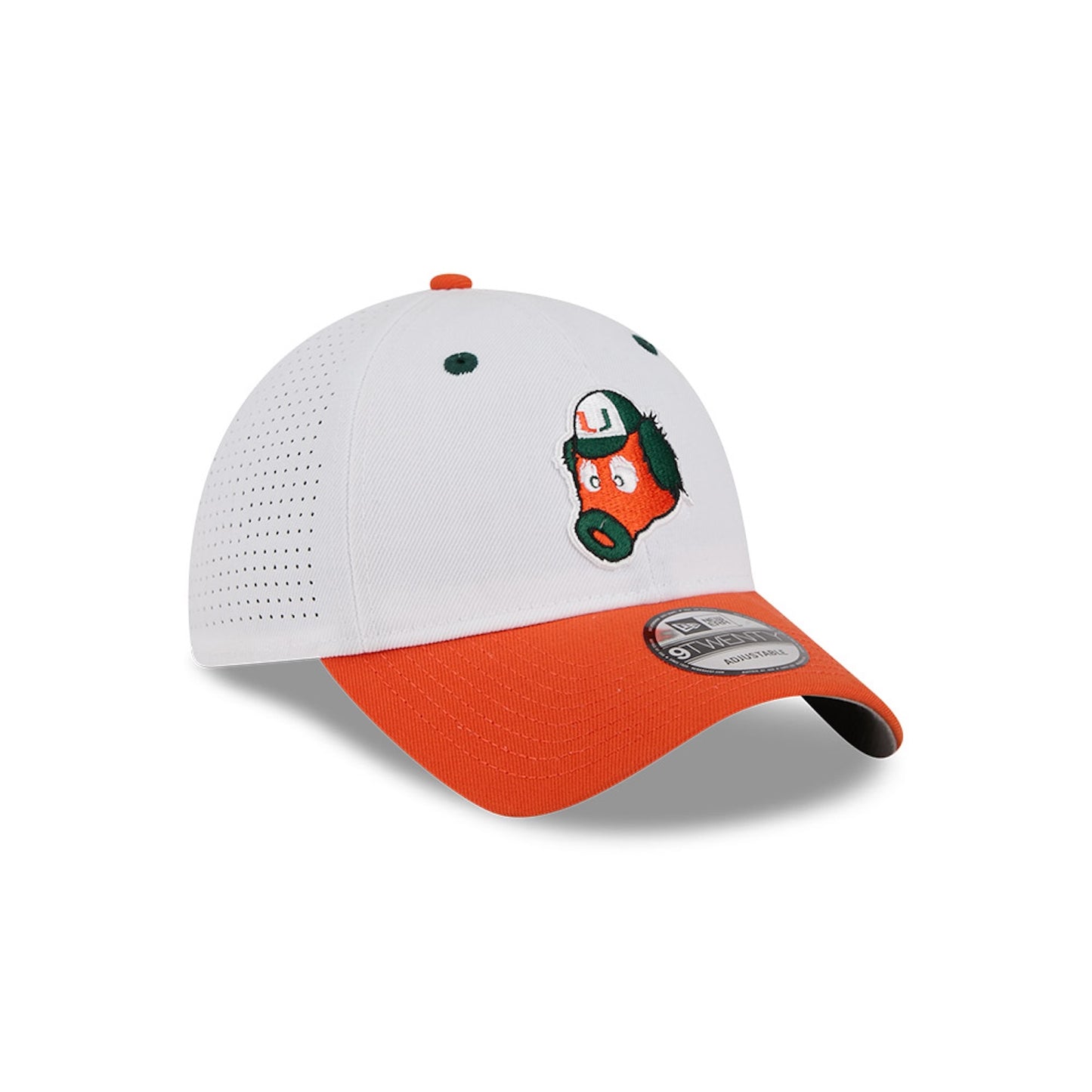 New Era Miami Hurricanes White and Orange Maniac 9TWENTY Adjustable Hat