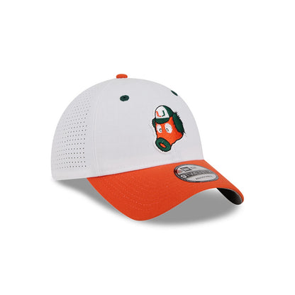 New Era Miami Hurricanes White and Orange Maniac 9TWENTY Adjustable Hat