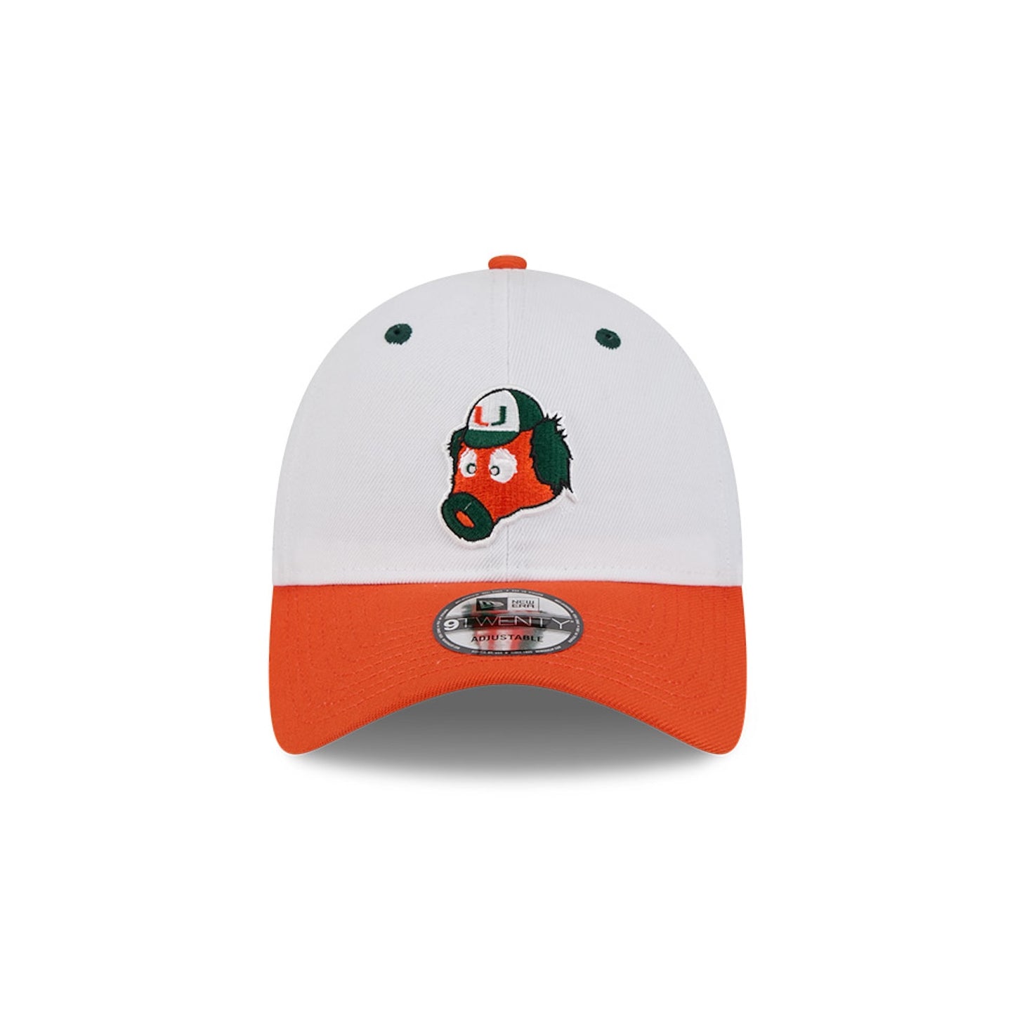 New Era Miami Hurricanes White and Orange Maniac 9TWENTY Adjustable Hat