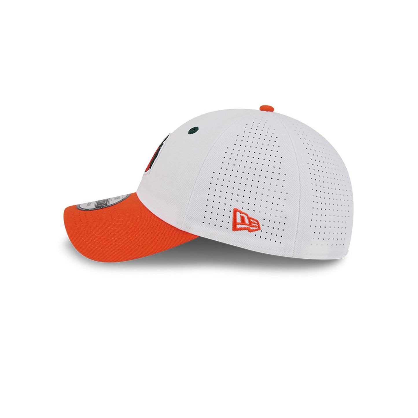 New Era Miami Hurricanes White and Orange Maniac 9TWENTY Adjustable Hat