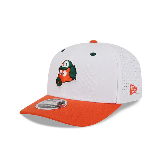 New Era Miami Hurricanes White and Orange Maniac 9SEVENTY Adjustable Hat