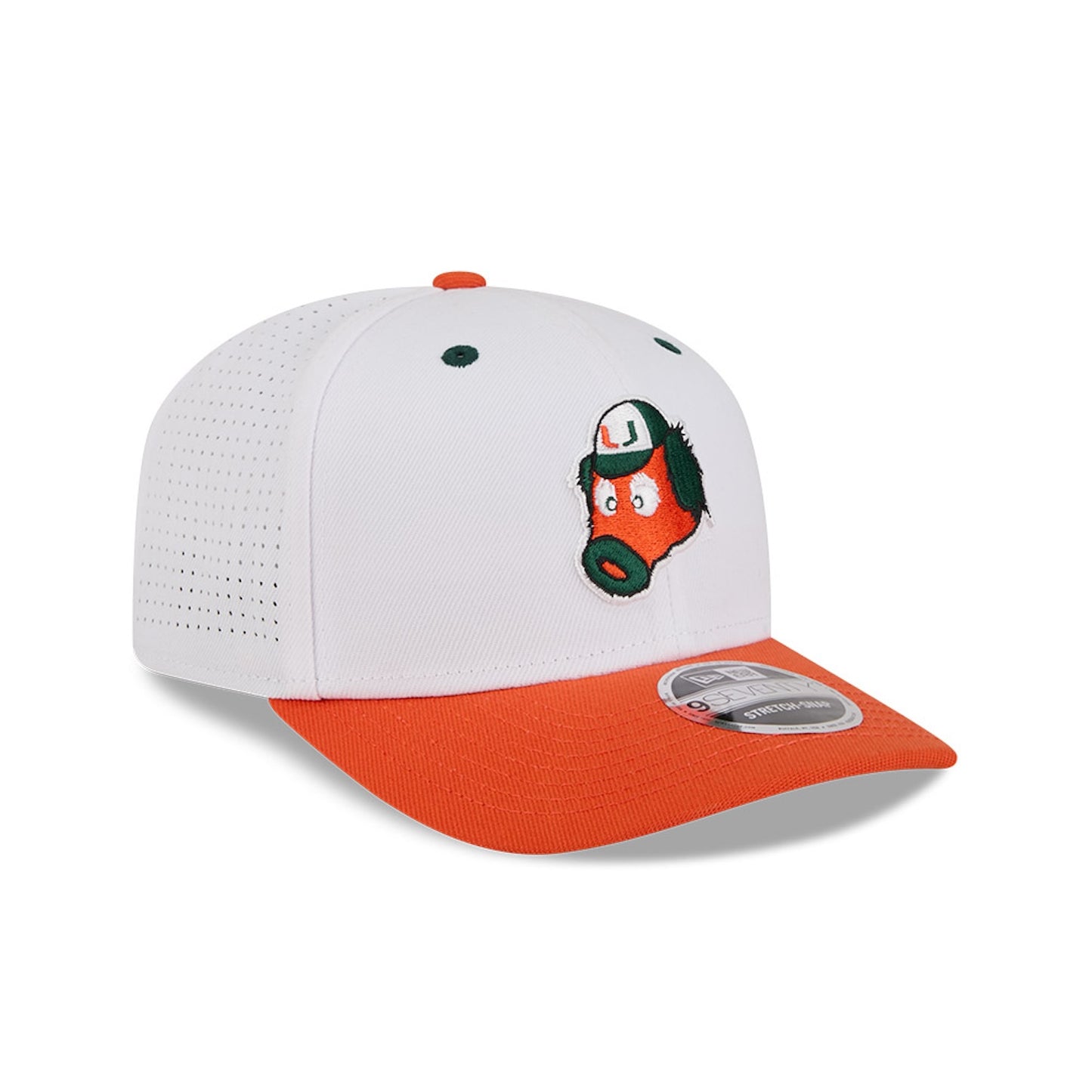 New Era Miami Hurricanes White and Orange Maniac 9SEVENTY Adjustable Hat