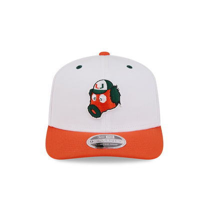 New Era Miami Hurricanes White and Orange Maniac 9SEVENTY Adjustable Hat