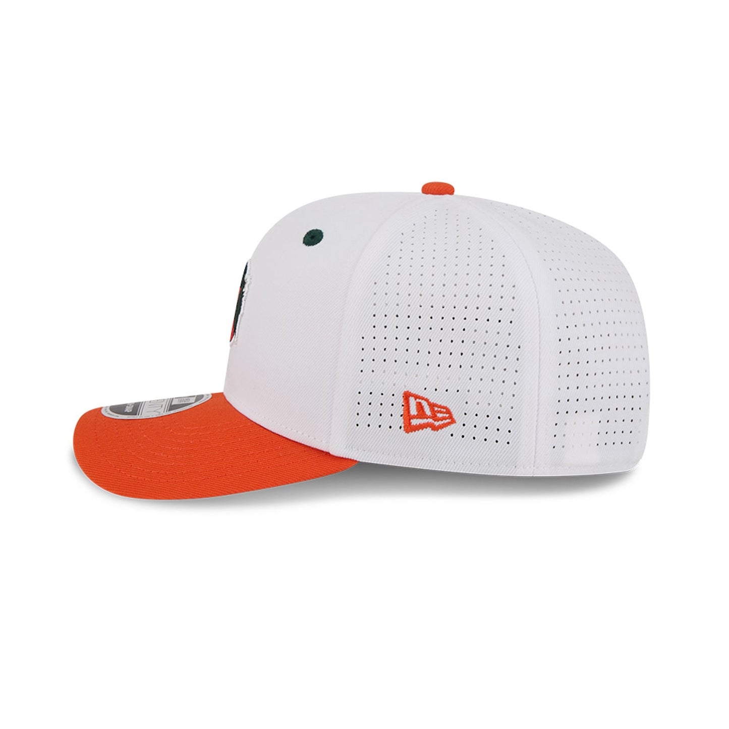 New Era Miami Hurricanes White and Orange Maniac 9SEVENTY Adjustable Hat