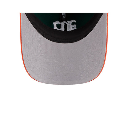 New Era Miami Hurricanes Green and Orange Old English "M" 9TWENTY Adjustable Hat
