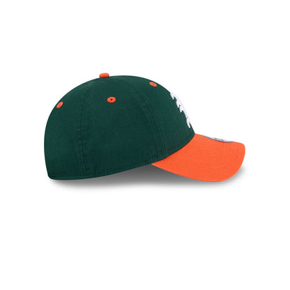 New Era Miami Hurricanes Green and Orange Old English "M" 9TWENTY Adjustable Hat