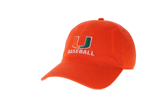 Legacy Miami Hurricanes Orange U Baseball Relaxed Twill Adjustable Hat