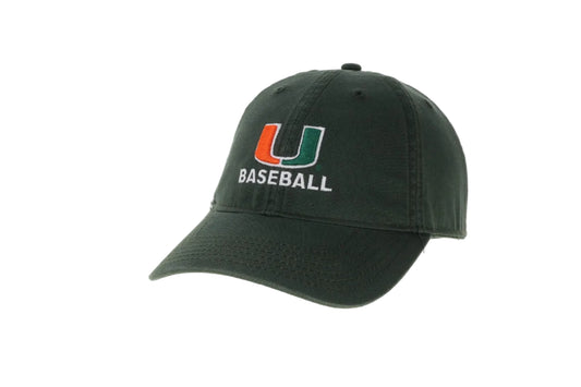 Legacy Miami Hurricanes Green U Baseball Relaxed Twill Adjustable Hat