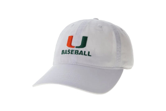Legacy Miami Hurricanes White U Baseball Relaxed Twill Adjustable Hat