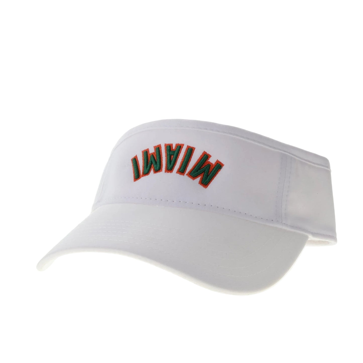 Legacy Miami Hurricanes White Upside Down “Miami” Cool Fit Visor