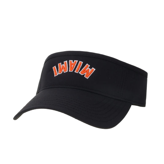 Legacy Miami Hurricanes Black Upside Down “Miami” Cool Fit Visor