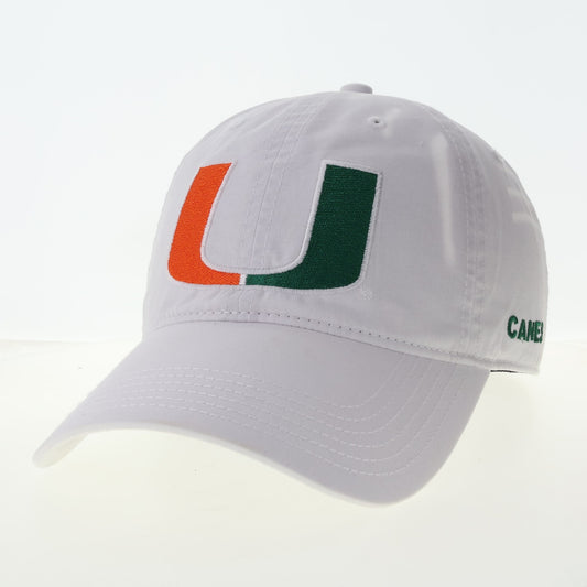 Legacy Miami Hurricanes White U Terra Twill Adjustable Hat