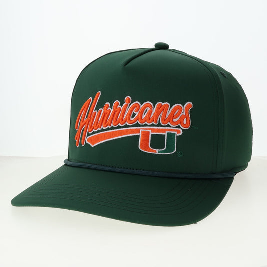 Legacy Miami Hurricanes Green U Caddy Rope Adjustable Hat