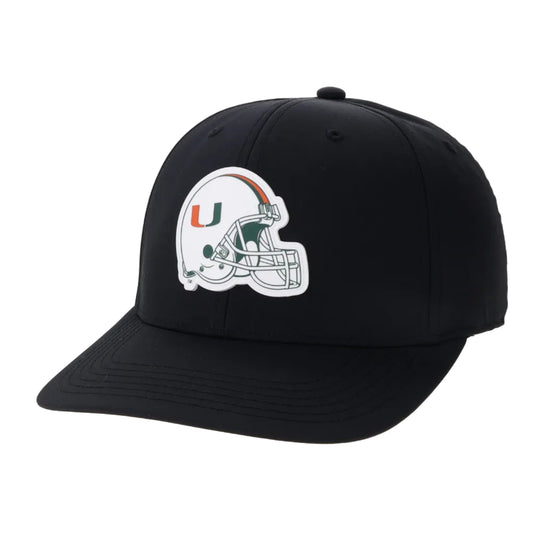 Legacy Miami Hurricanes Black Football Helmet Patch Adjustable Hat