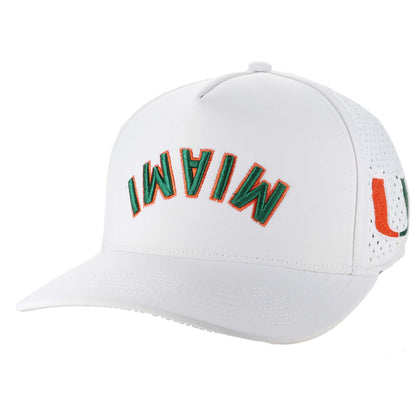 Legacy Miami Hurricanes White Upside “Miami” Adjustable Hat