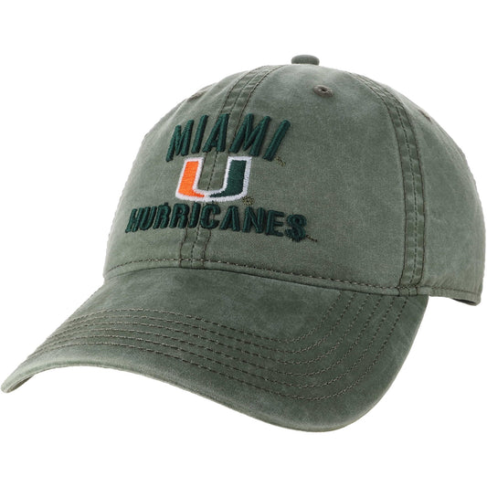 Legacy Miami Hurricanes Moss Green U Terra Twill Adjustable Hat
