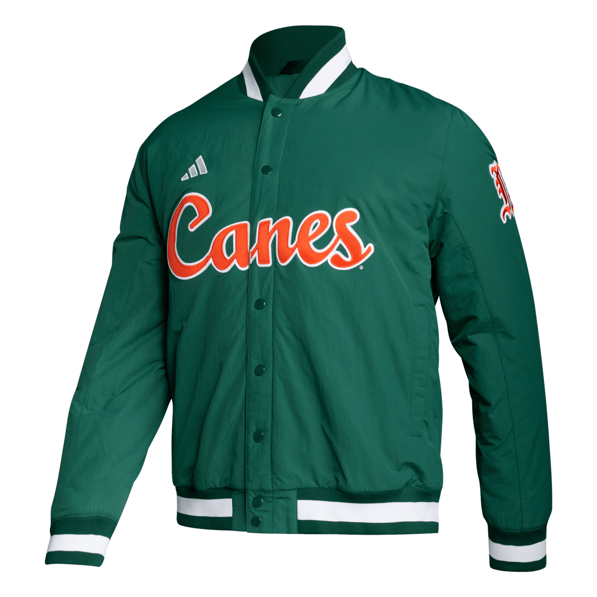 adidas Miami Hurricanes Green Canes Coaches Jacket