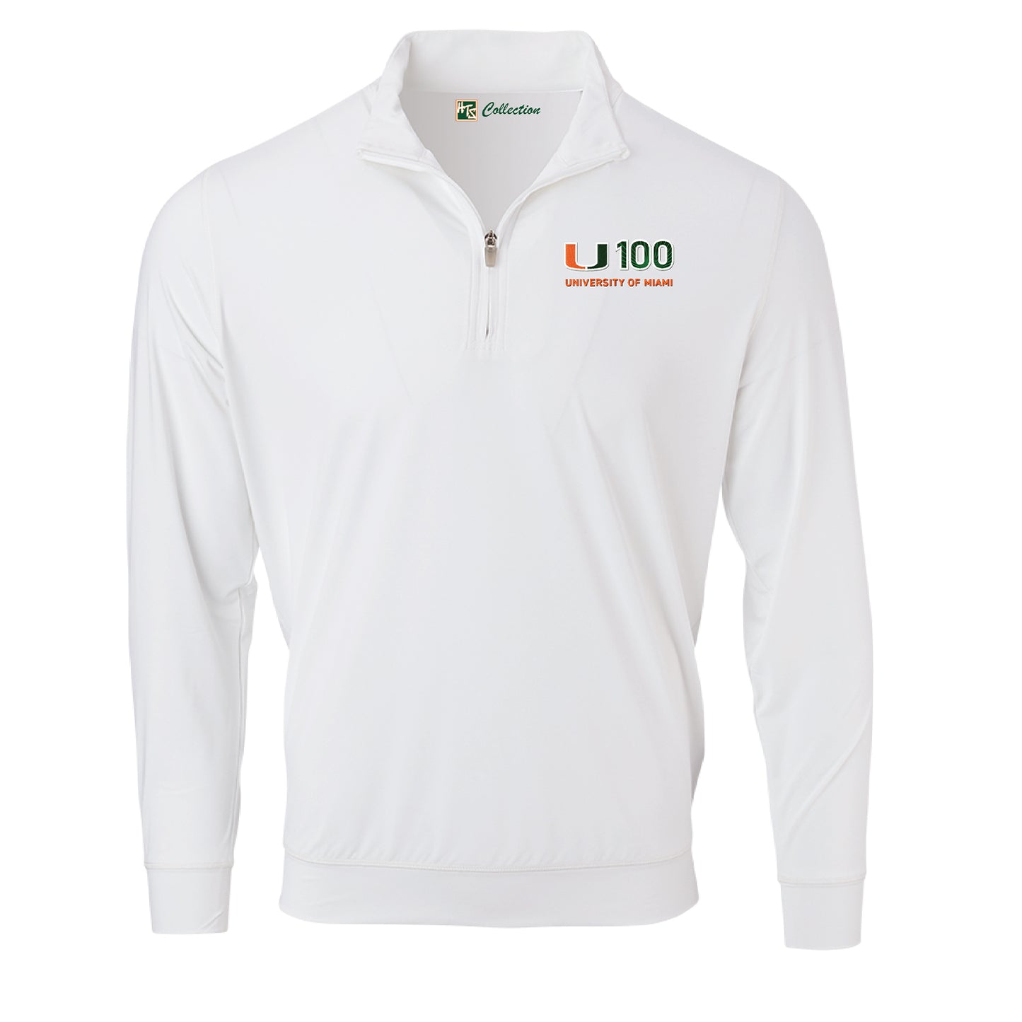 Full Turn Miami Hurricanes White U100 1/4 Zip Jacket