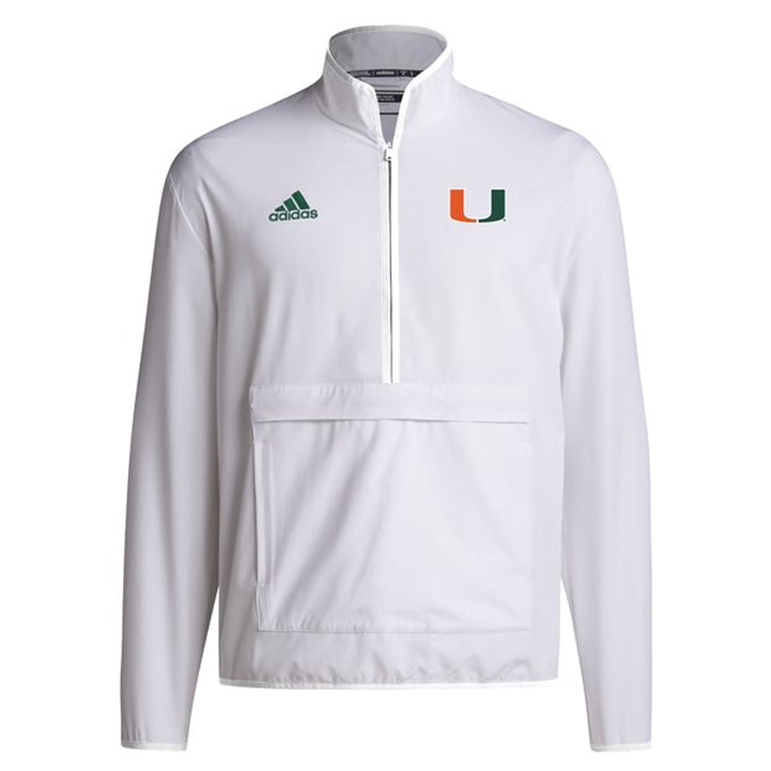 adidas Miami Hurricanes White Long Sleeve 1/4 Zip