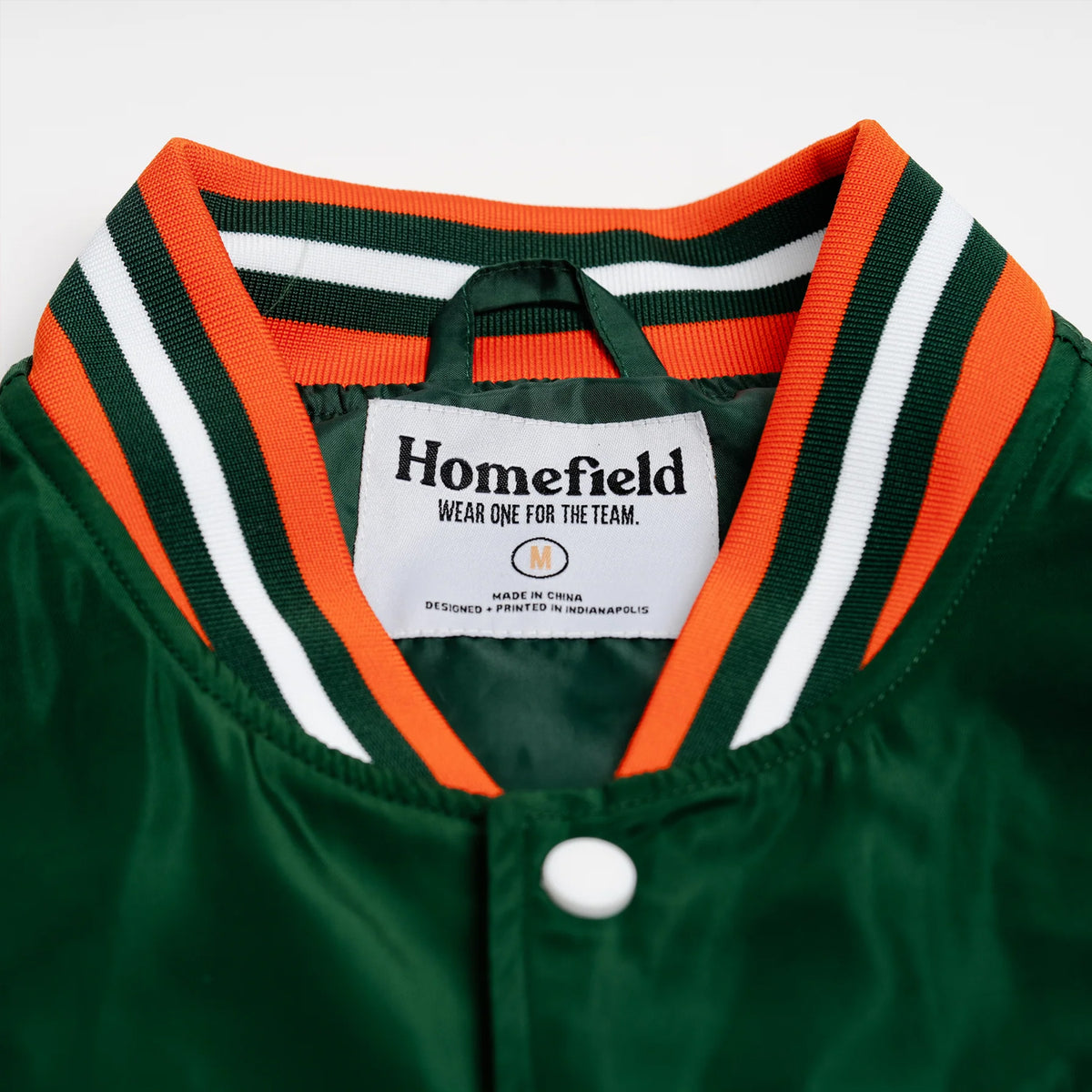 Homefield Miami Hurricanes Sebastian Green Bomber Jacket