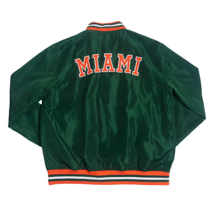 Homefield Miami Hurricanes Sebastian Green Bomber Jacket