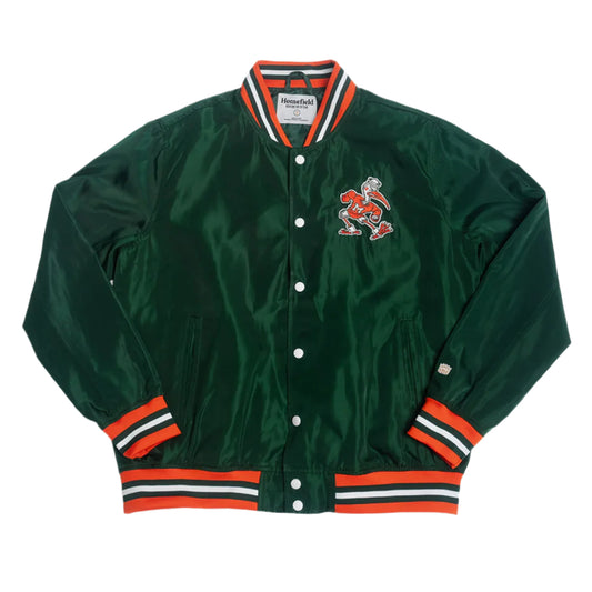 Homefield Miami Hurricanes Sebastian Green Bomber Jacket