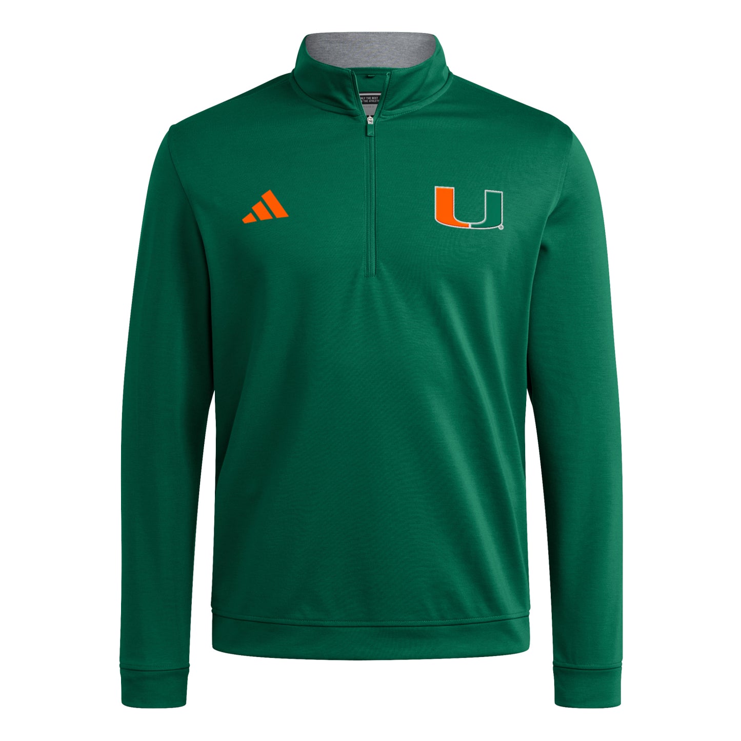 adidas Miami Hurricanes Green U Quarter-Zip  Jacket