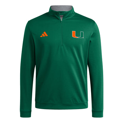 adidas Miami Hurricanes Green U Quarter-Zip  Jacket
