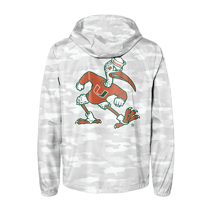 Something Inked Miami Hurricanes White Camo Windbreaker Sebastian Jacket