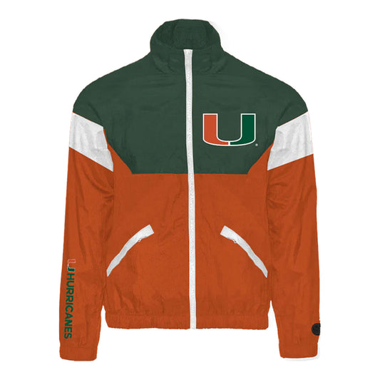 Something Inked Miami Hurricanes Orange Retro Sebastian Track Jacket