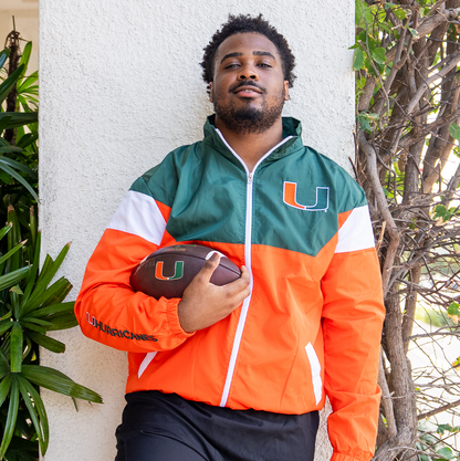 Something Inked Miami Hurricanes Orange Retro Sebastian Track Jacket