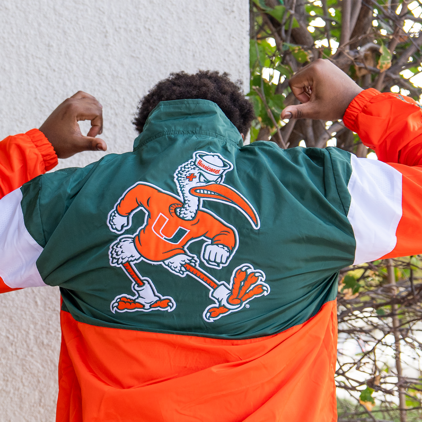 Something Inked Miami Hurricanes Orange Retro Sebastian Track Jacket