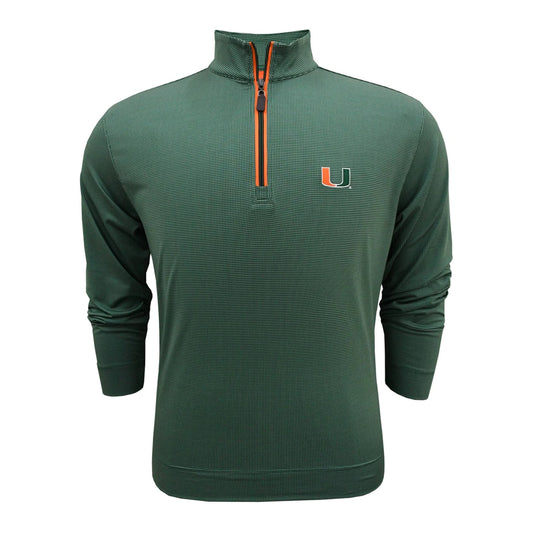 Horns Legends Miami Hurricanes Green U Quarter-Zip Performance Pullover