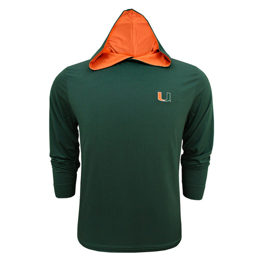 Horns Legends Miami Hurricanes Green Weave Performance Sweatshirt