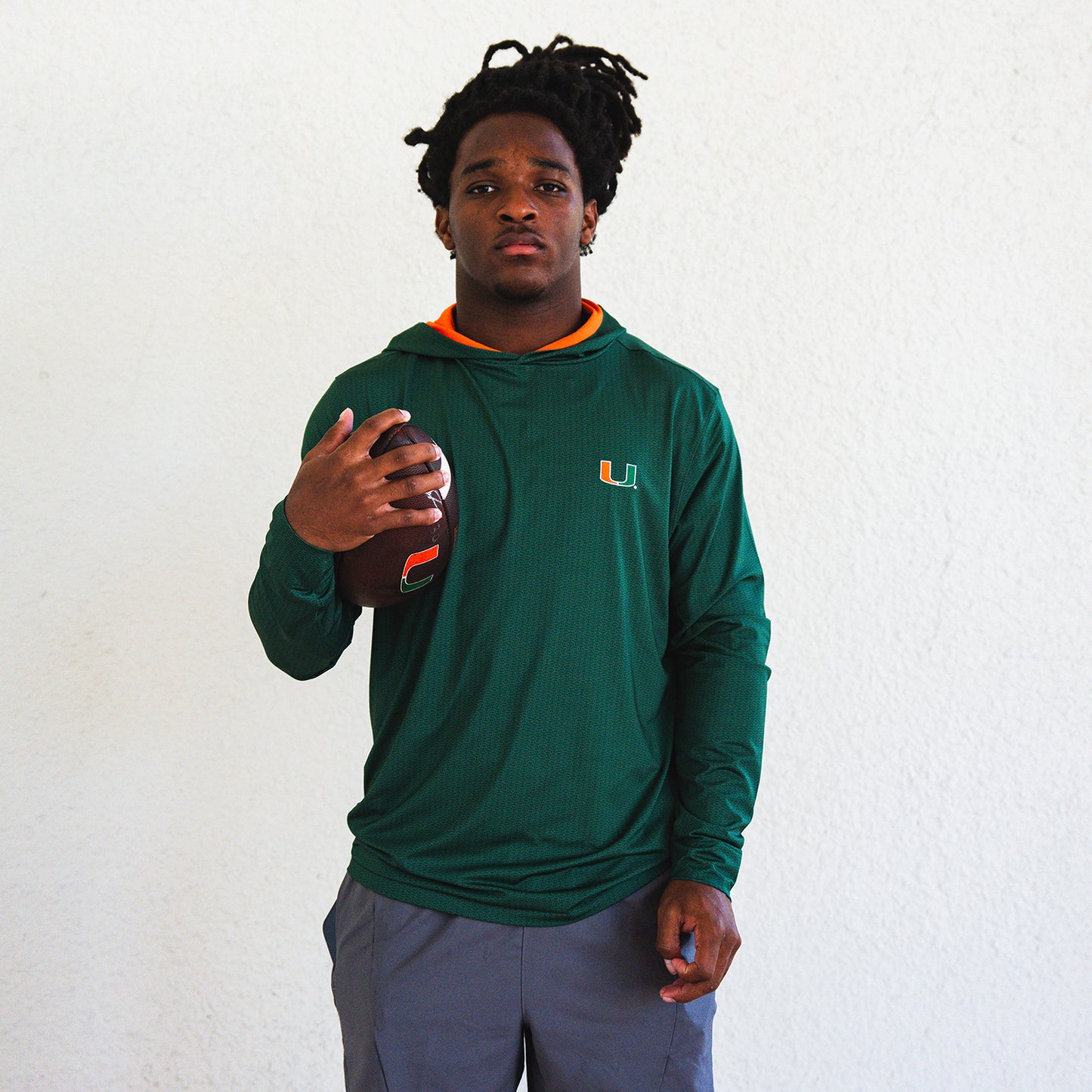 Horns Legends Miami Hurricanes Green Weave Performance Sweatshirt