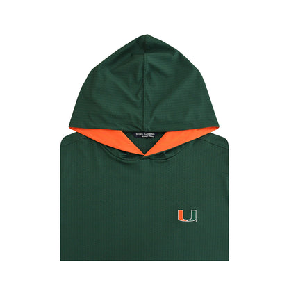 Horns Legends Miami Hurricanes Green Weave Performance Sweatshirt