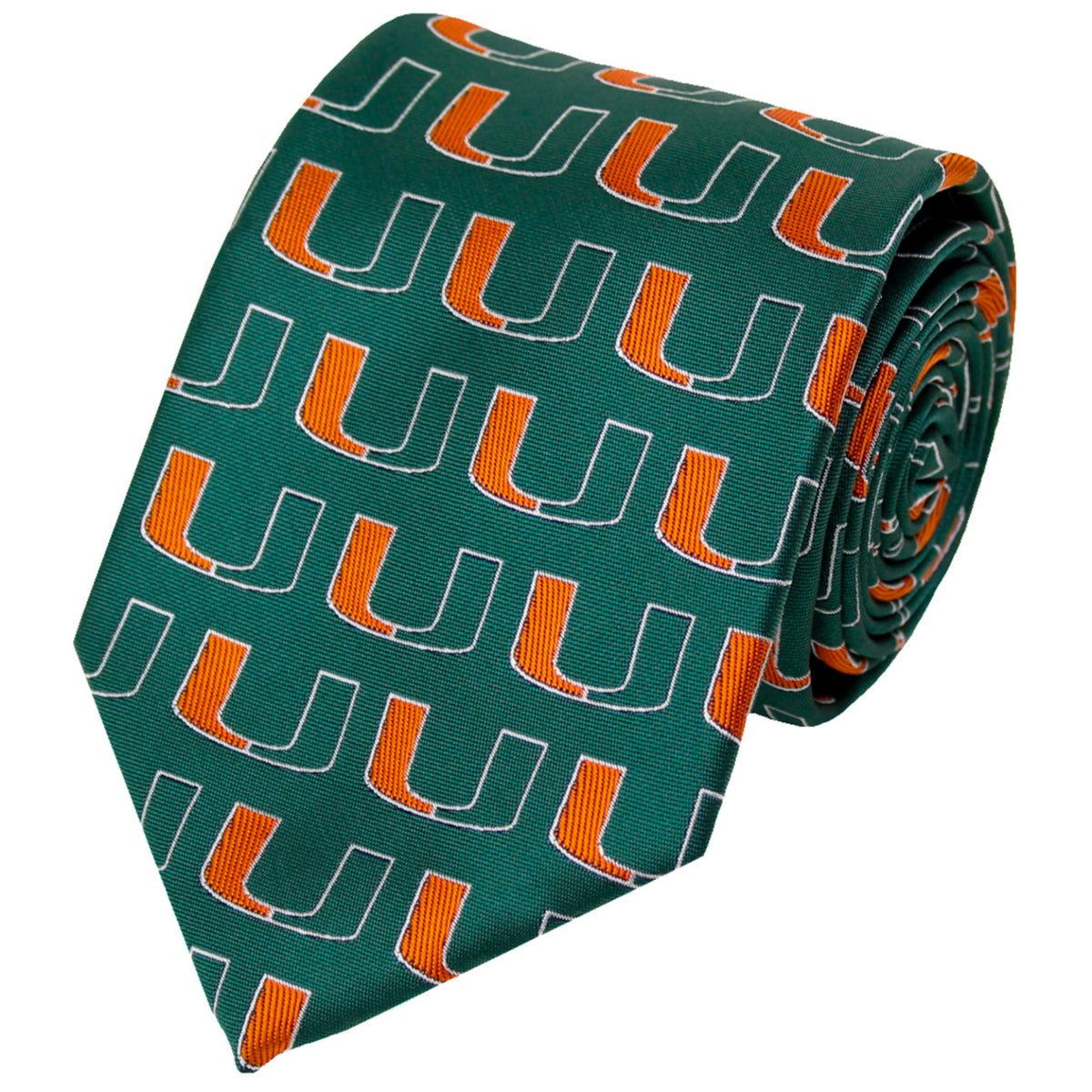 Donegal Bay Miami Hurricanes Repeating Green Necktie