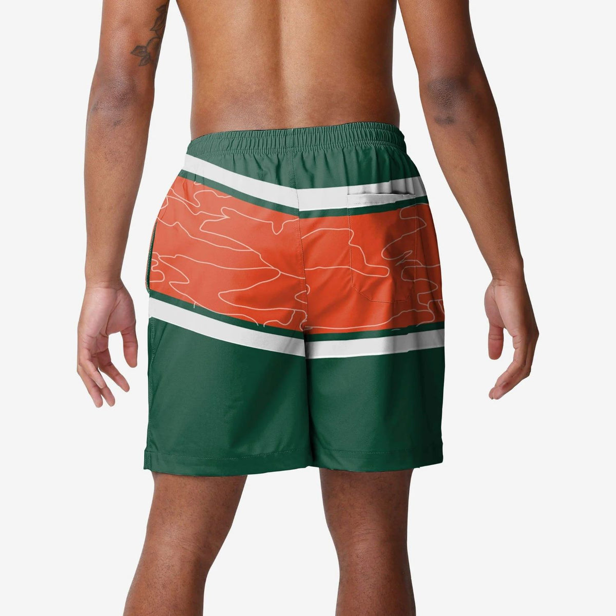 FOCO Miami Hurricanes Green Swim Trunks